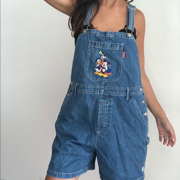 Disney Denim - Disney Mickey Mouse denimoverall shorts XL